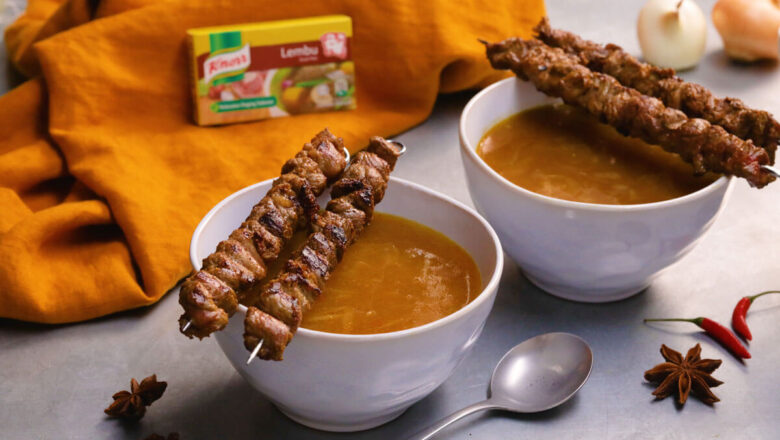 Sup Bawang Malaysia dengan Sate