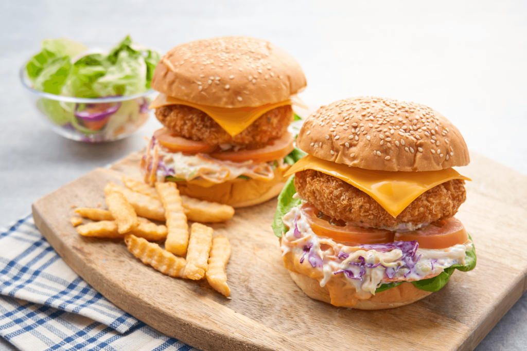 Burger Ayam Rangup Coleslaw