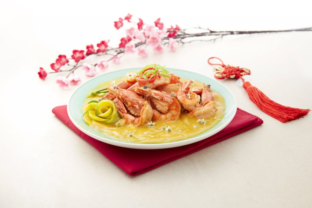 Honey Peach Crispy Prawns
