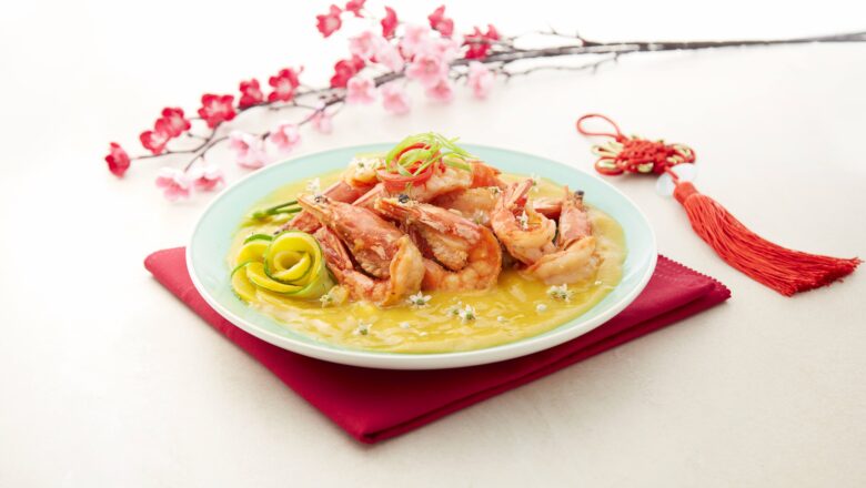 Honey Peach Crispy Prawns
