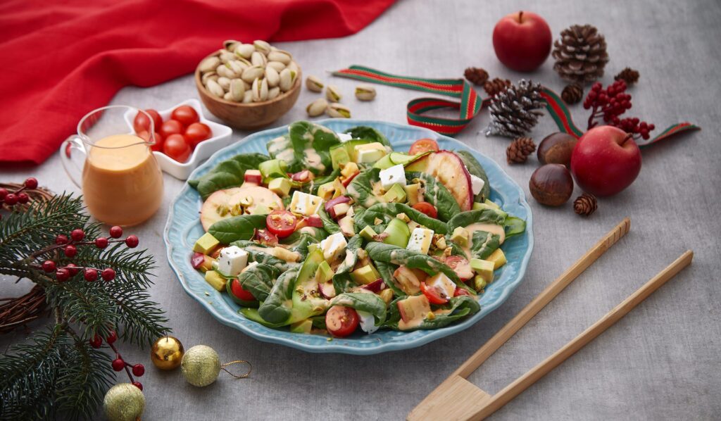Warm Apple Pistachio Spinach Salad