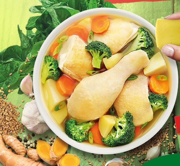 Hidangan ayam dan brokoli di dalam mangkuk