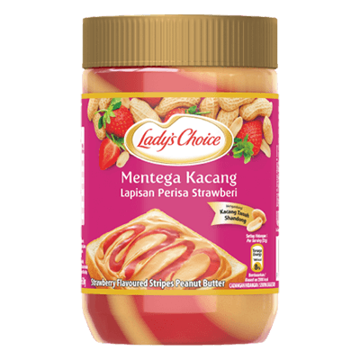 Lady’s Choice Mentega Kacang Lapisan Perisa StrawberrryLady’s Choice Mentega Kacang Lapisan Perisa Strawberi