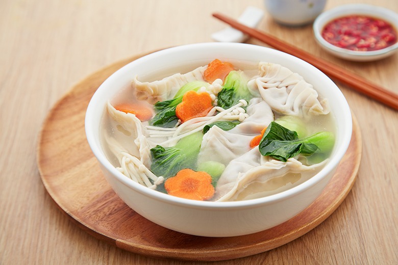 Gyoza Cendawan dalam Sup Sayuran side
