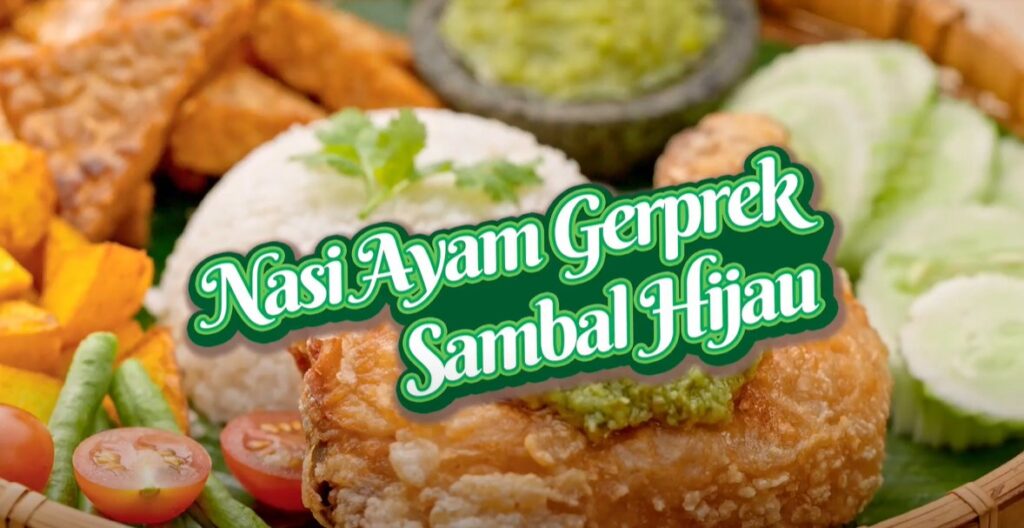 Nasi Ayam geprek sambal hijau